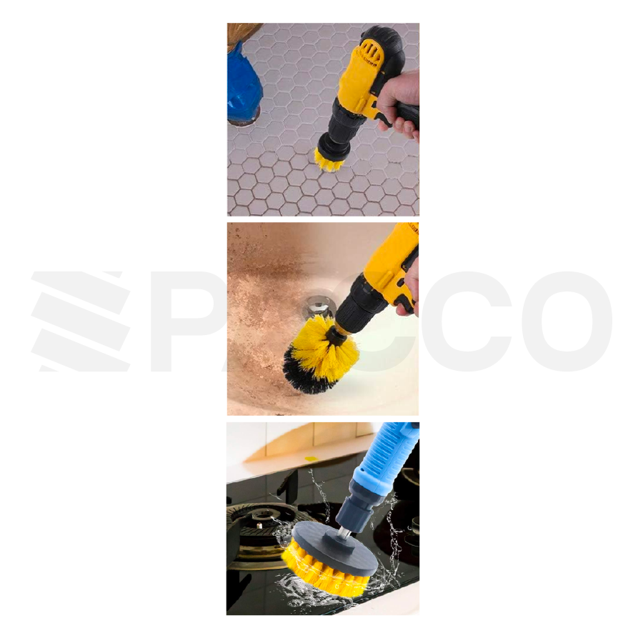 Set de 3 cepillos para taladro - Pretul