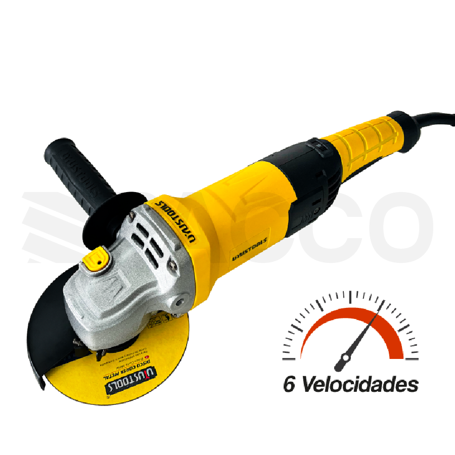 Amoladora 1100w de mango largo con regulador 4 1/2” - Uyustools