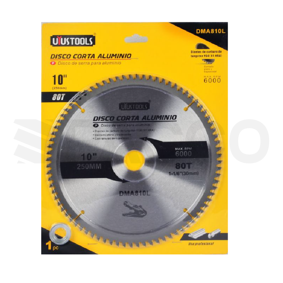 Disco de corte de aluminio 10" 80T - Uyustools