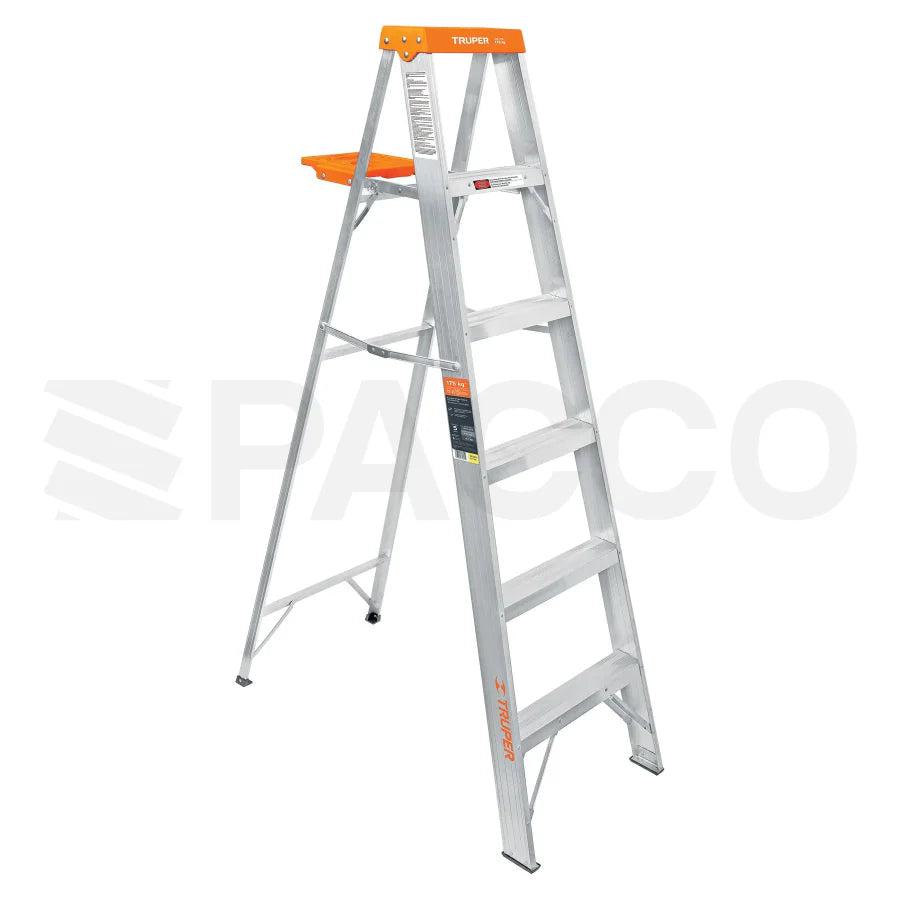 Escalera de tijera de aluminio con bandeja - Truper