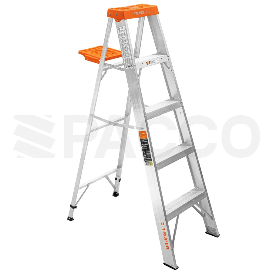 Escalera de tijera de aluminio con bandeja - Truper