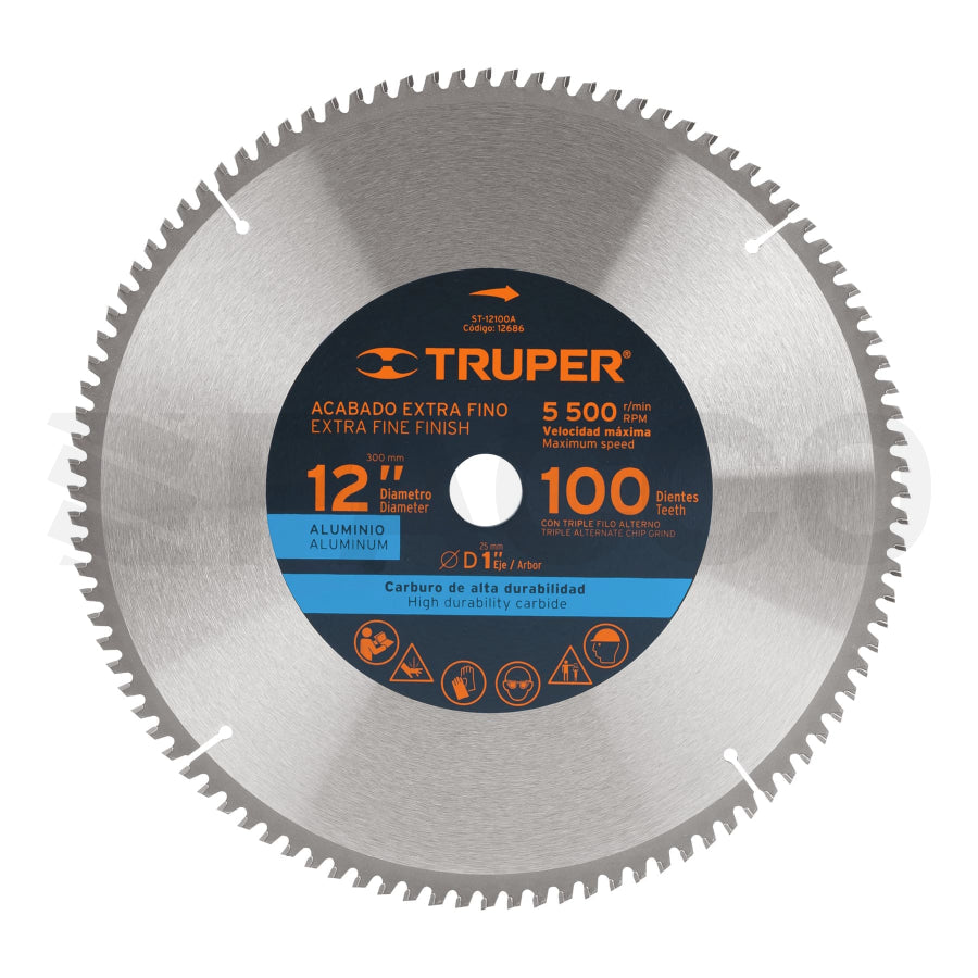 Disco 12" P/Aluminio 100T - Truper