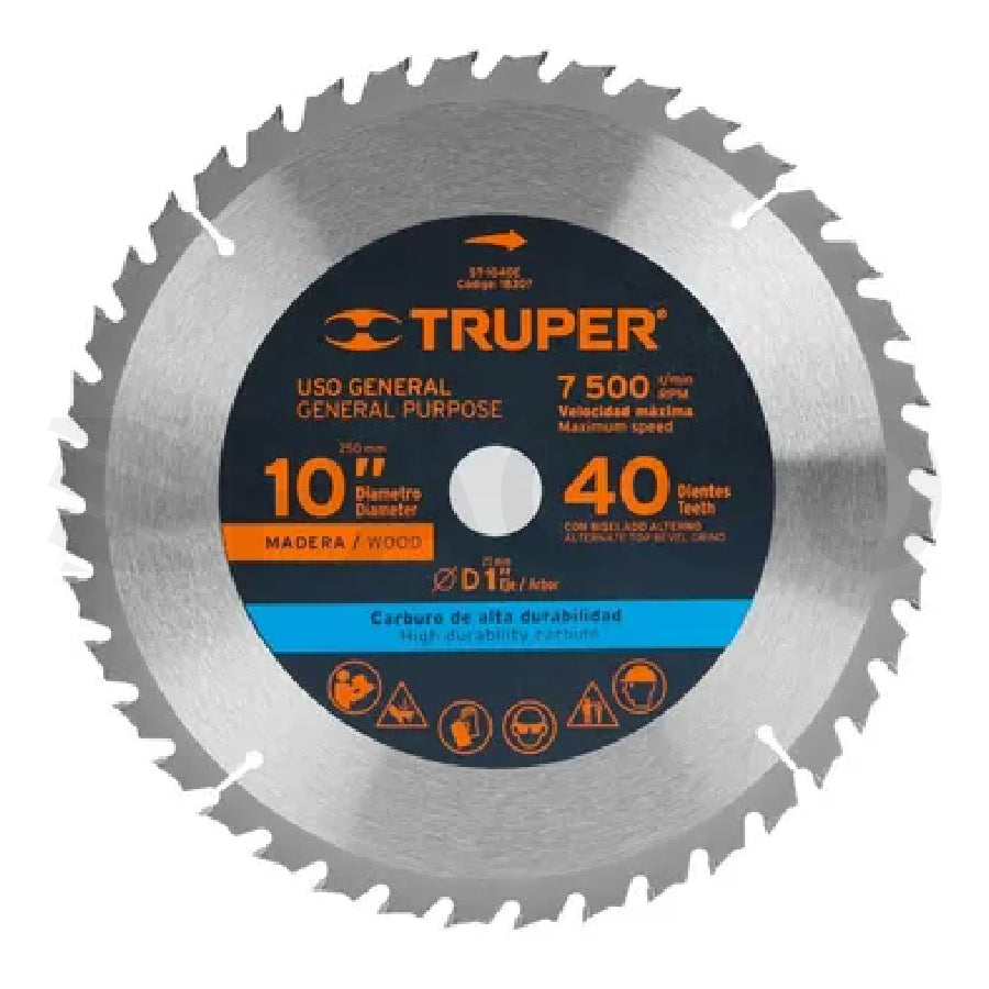 Disco 10” P/Madera 40T - Truper