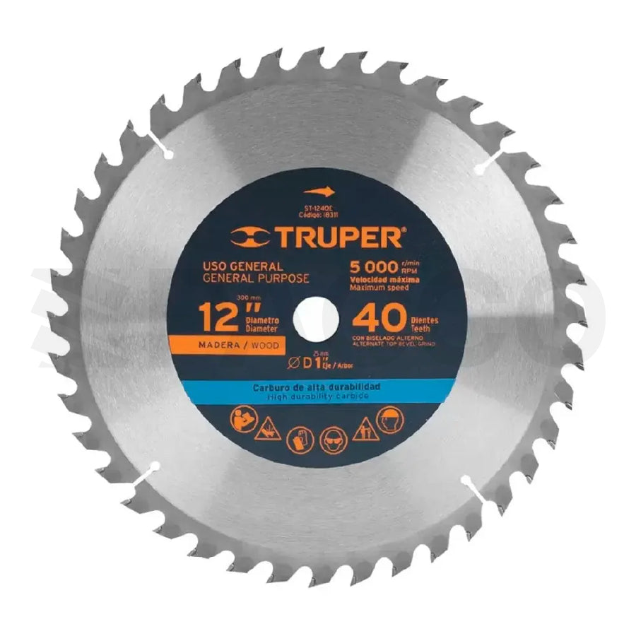 Disco 12” P/Madera 40T - Truper