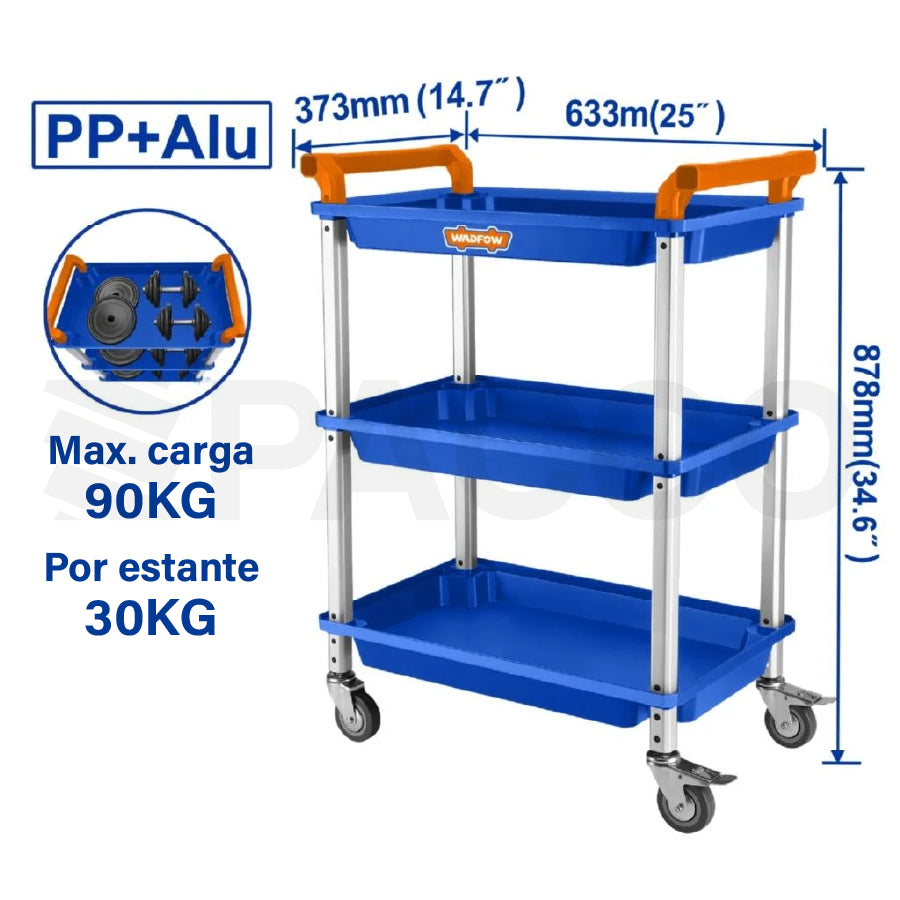 Carrito de Trabajo 3 niveles Liviano - Wadfow