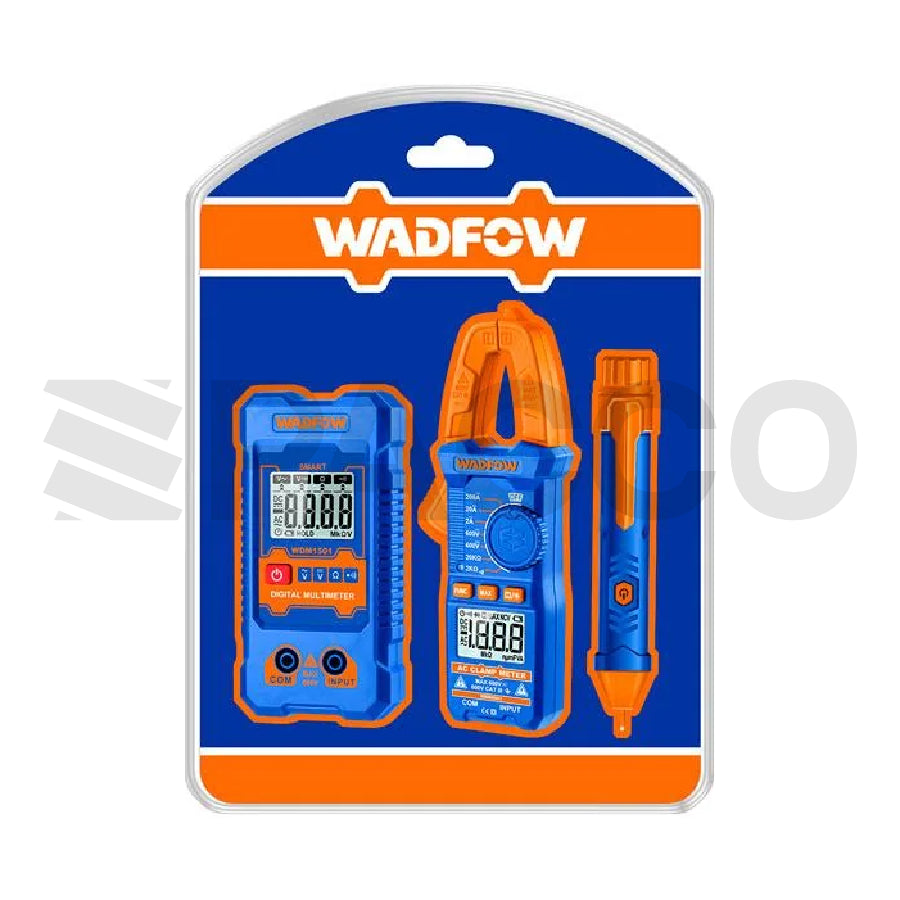 Kit Electricista 3 En 1 Tester + Pinza  Amperimétrica + Detector Voltaje - Wadfow