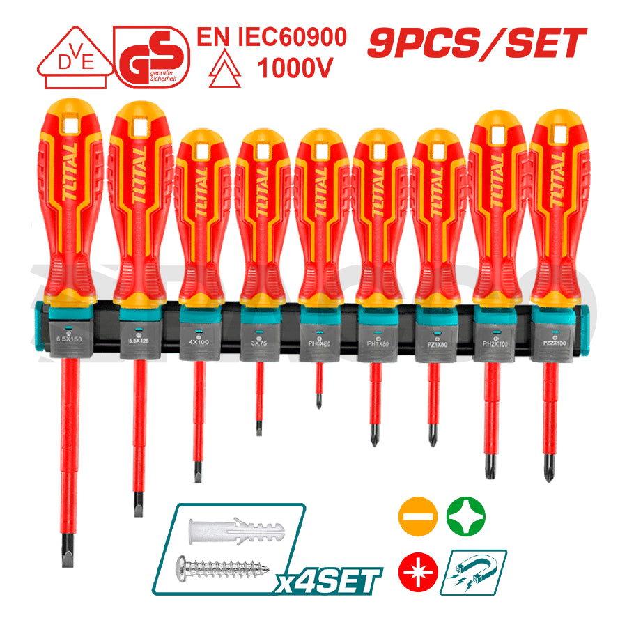 Set 9Pzs destornilladores dialécticos de 1000V - Total
