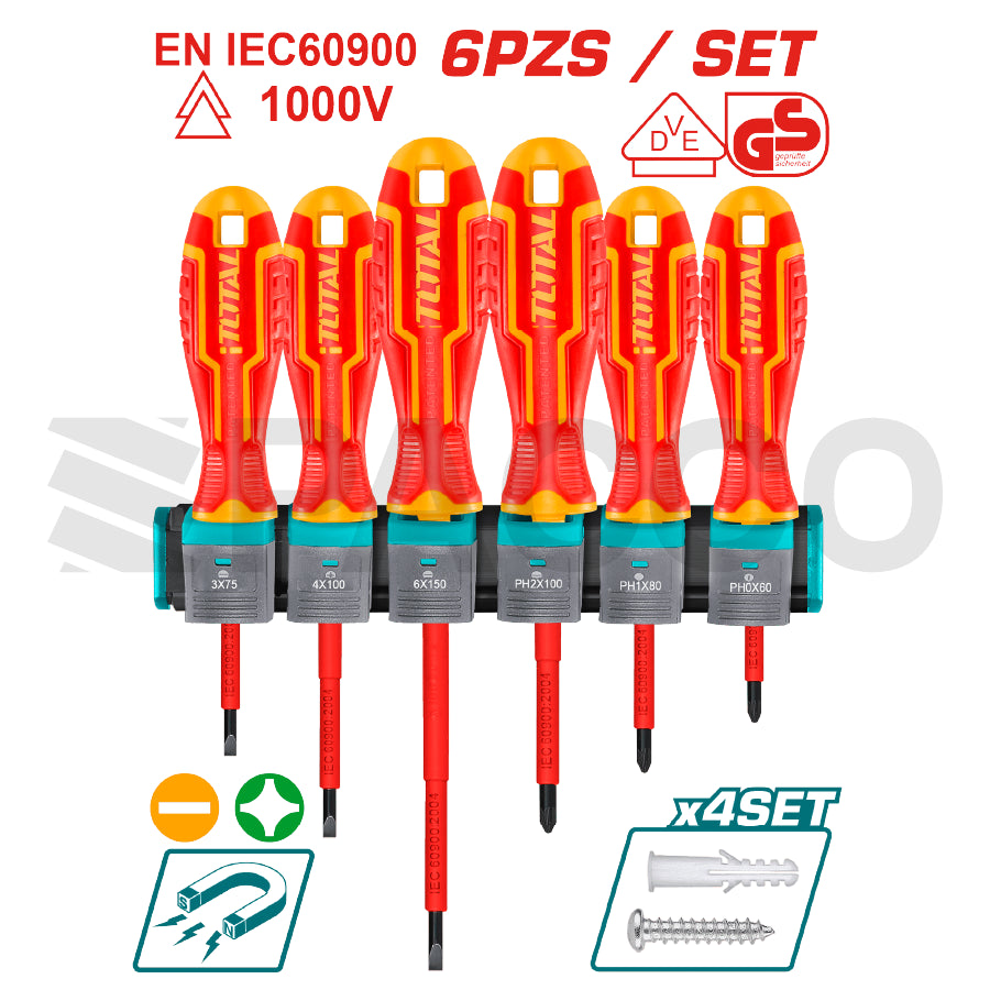 Set 6Pzs destornilladores dialécticos de 1000V - Total