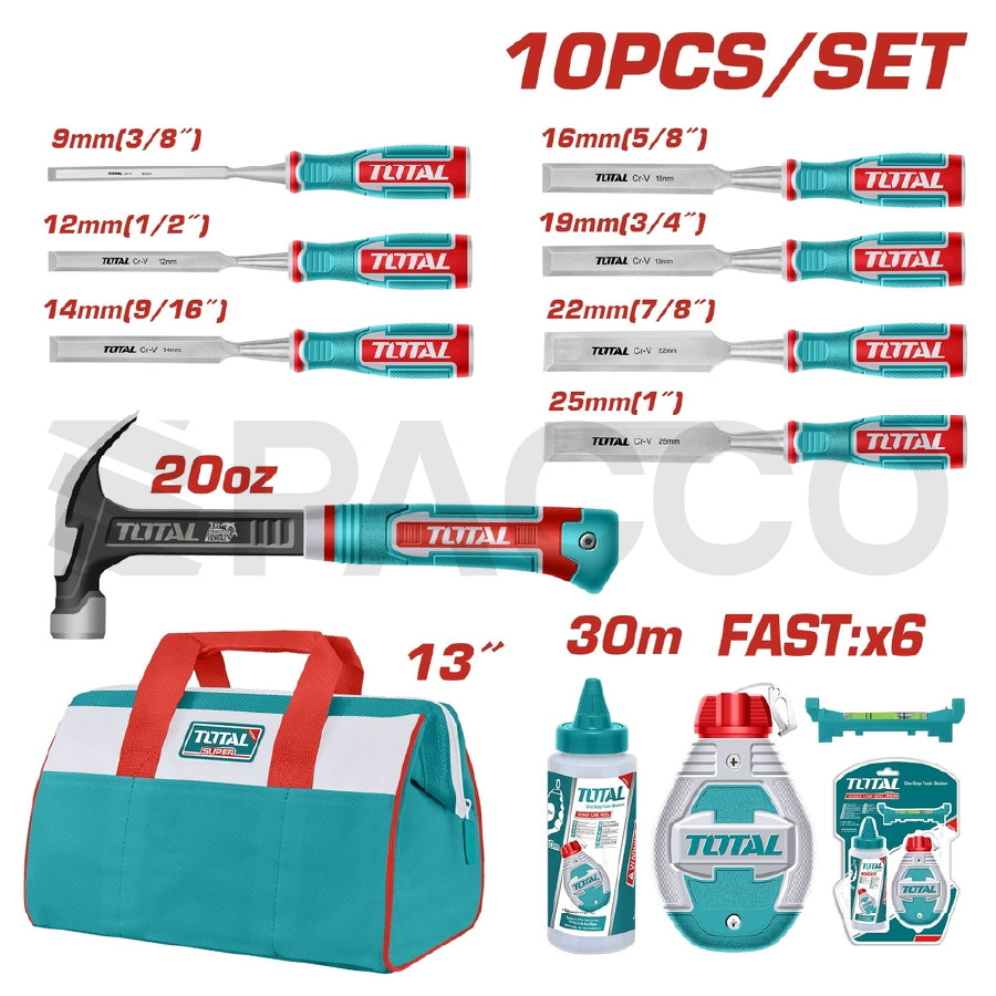 Set 10Pzs Formones y martillos - Total