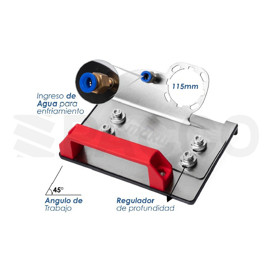 Accesorios de 45° biselado para 115mm esmeril angular - Makute