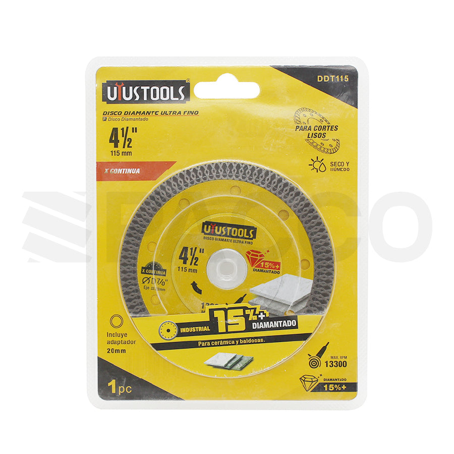 Disco p/porcelanato diamantado ultra fino 4 1/2" 115mm - Uyustools