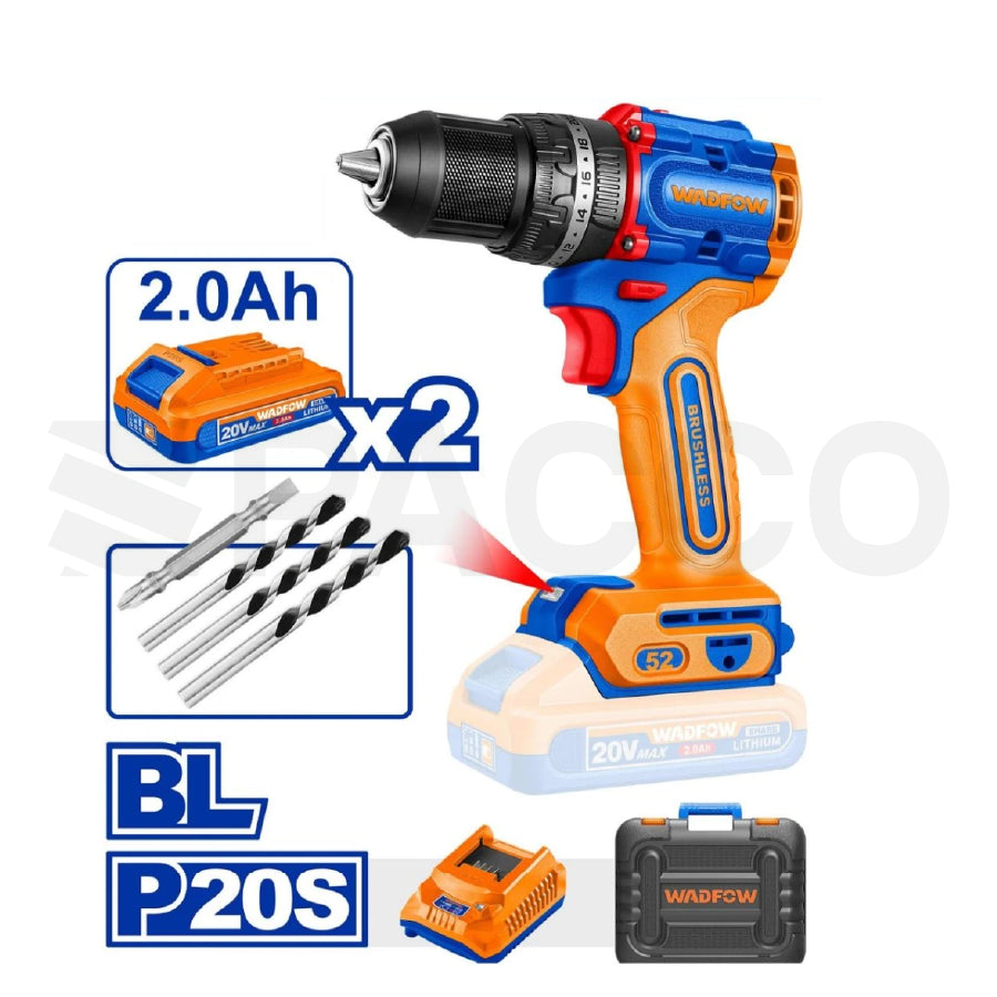 Taladro 52N.m 20V con batería y cargador - Wadfow