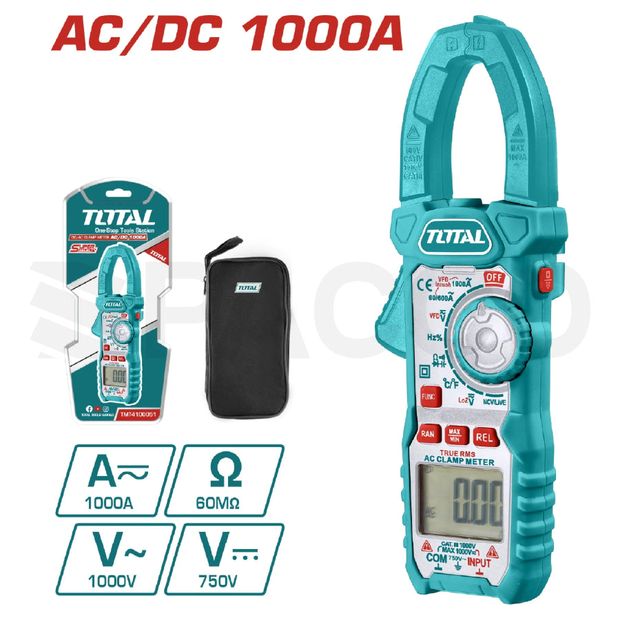Multímetro digital p/corriente c/abraz. AC/DC - Total