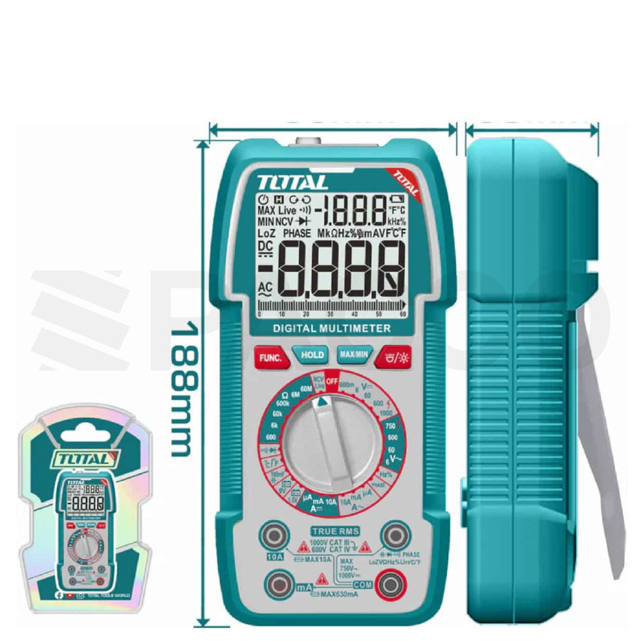 Multímetro digital p/corriente 1000V - Total