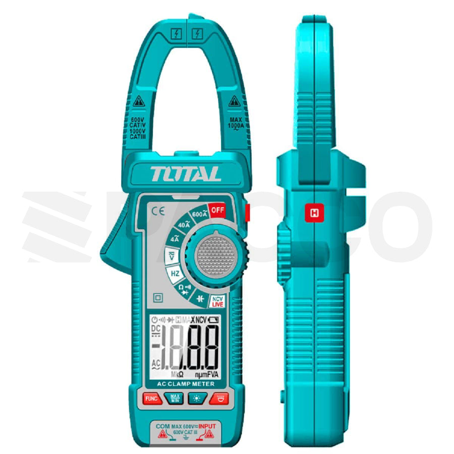 Multímetro digital p/corriente c/abraz. AC/DC 600A - Total