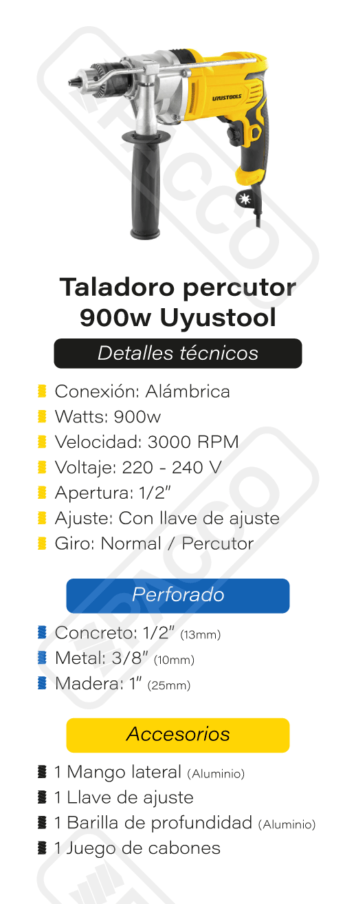 Taladro Percutor 650w Con Maletín Y 101 Accesorios Total